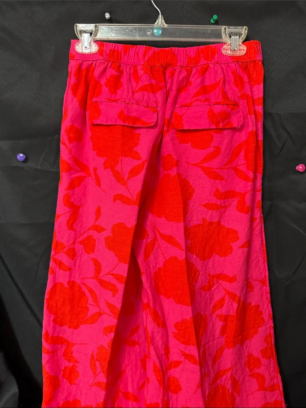 kate spade X Target pink and red floral-print linen blend pants